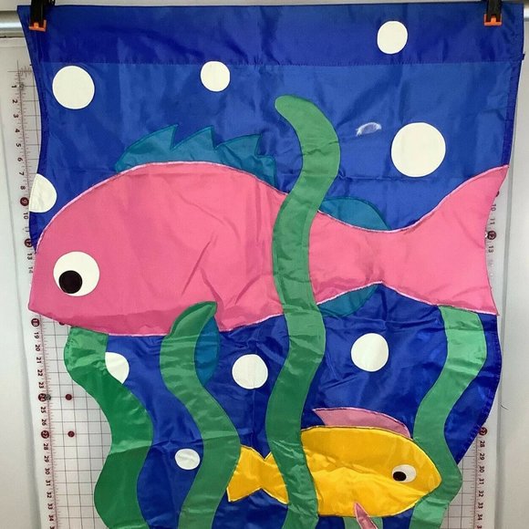 Kids Under Water Fish Flag window curtain wall decor Size 27 x 39.5 inch - Picture 3 of 4